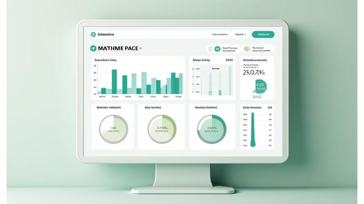 Mockup of VeraVita Wellness personalized dashboard showing health metrics like sleep, activity, and nutrition with clear charts and progress indicators.